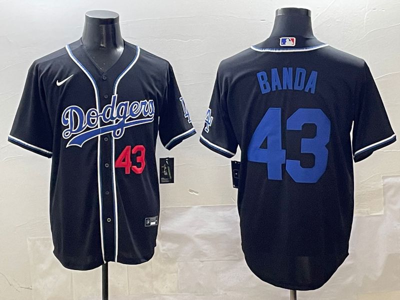 Men 2025 Los Angeles Dodgers #43 Banda Black Three generations Fashion Nike MLB Jersey style 7->indiana pacers->NBA Jersey